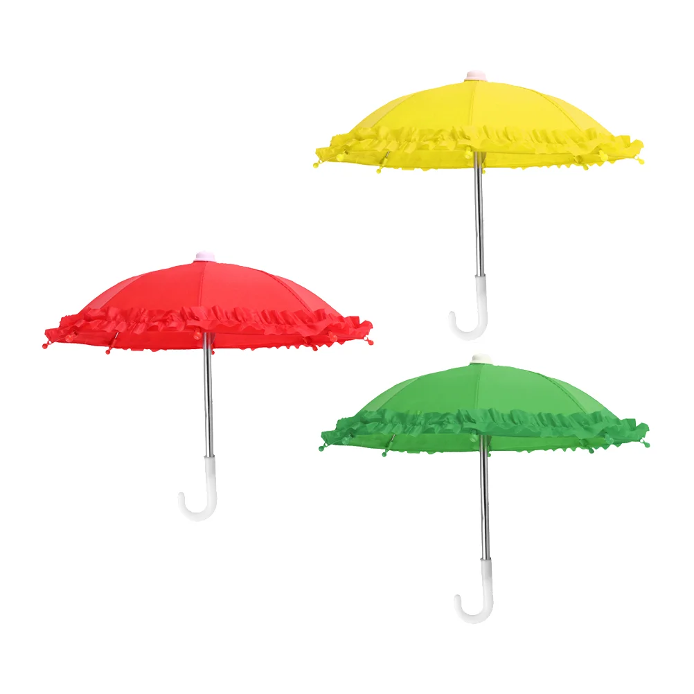 3 Pcs Lace Toy Umbrella Adorable Decor Children Cognitive Mini Beach Toys Kids Plaything DIY Photo