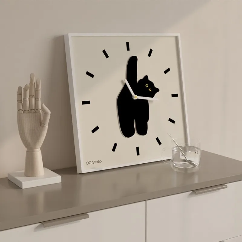 

Creativity Cat Wall Clock Nordic Style Silence Wall Clocks Living Room Modern Simple Restaurant Watch Mute Art Home Decor