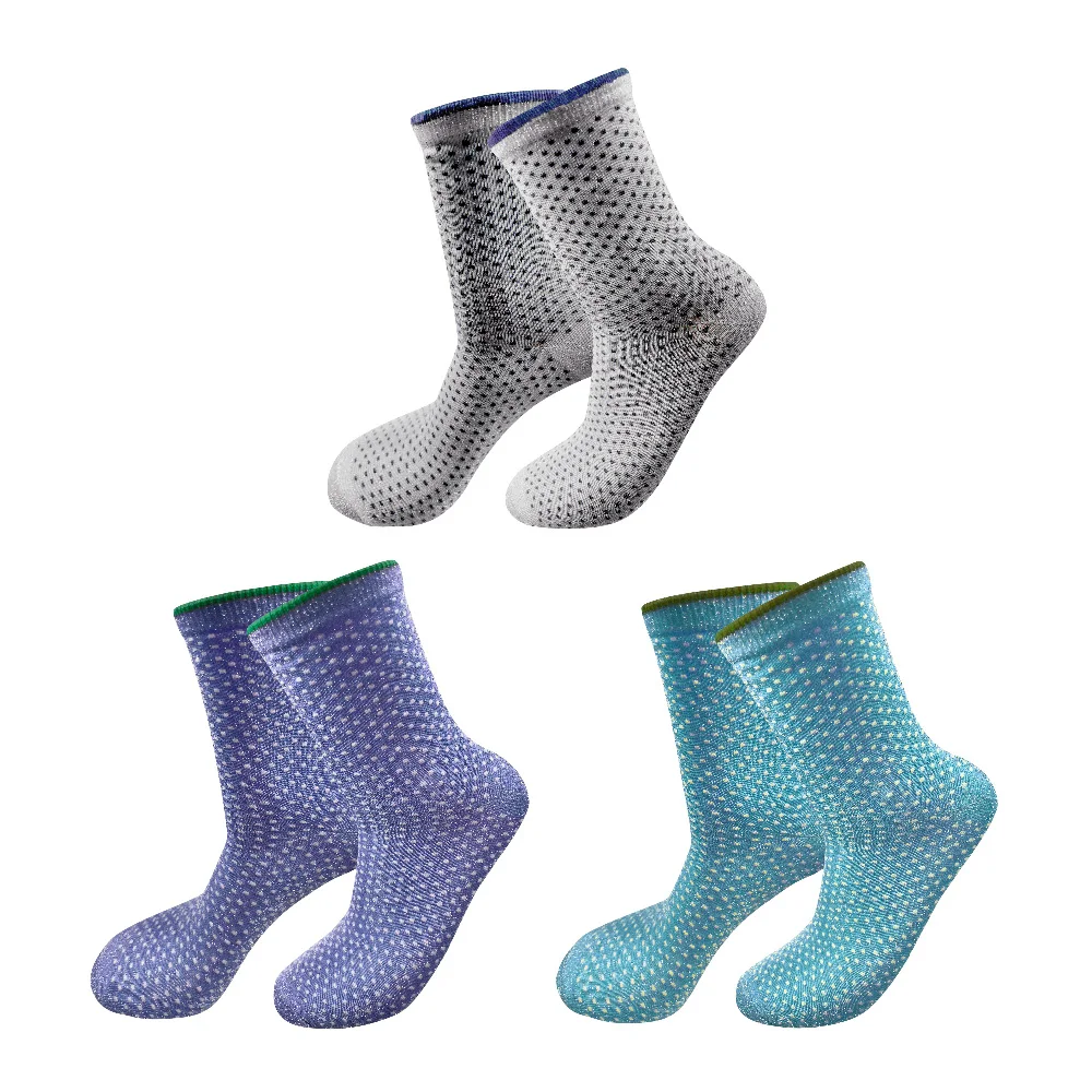 

Novelty Cotton Lurex Polka Dots Women Gitter Socks Colorful Ankle Funny Spring Summer New Color 1 Pair For Girl