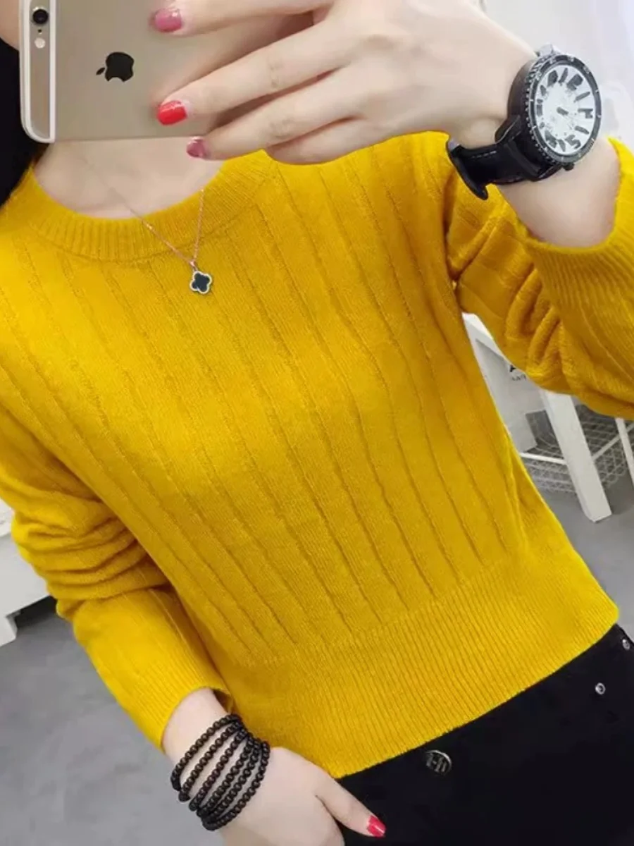 Вязаный облегающий свитер с длинными рукавами для похудения осень и зима новая