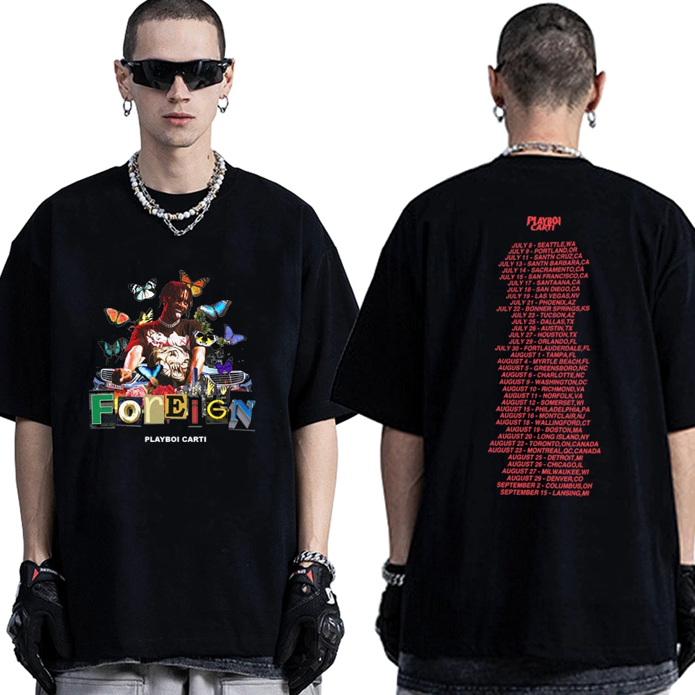 

Rapper Playboi Carti Vintage Hip-Hop T-Shirt Men Women Trendy Hip Hop Music Tees Aesthetic 90S T Shirt Short Sleeve Streetwear