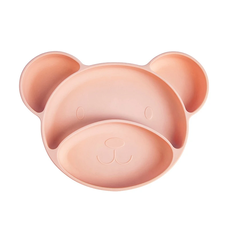 

Children's Tableware Silicone Tableware Cartoon Bear Sucker Bowl Baby Tableware Set Supplementary Food Bowl