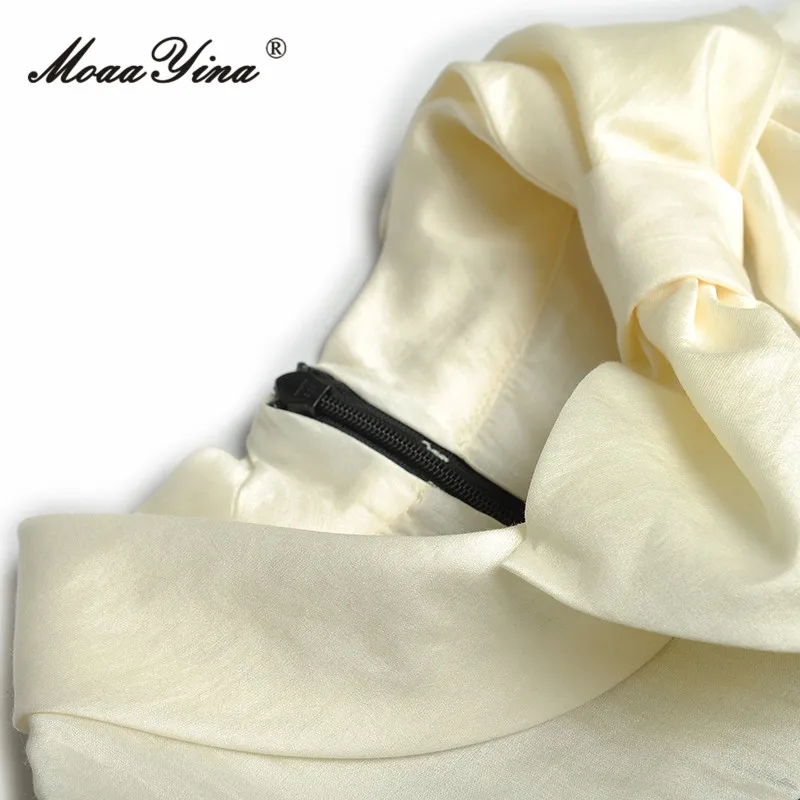 Женское винтажное платье-Русалка MoaaYina осеннее платье с высокой талией и