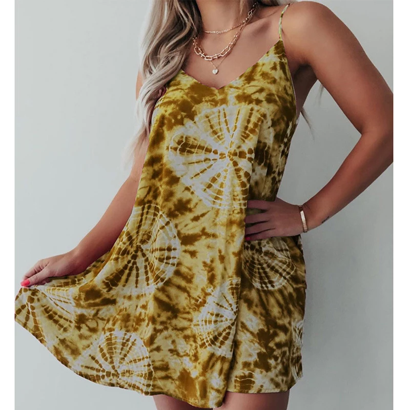 

Женское платье-комбинация без рукавов, повседневное красное свободное короткое платье-мини с цветочным принтом, лето 24745