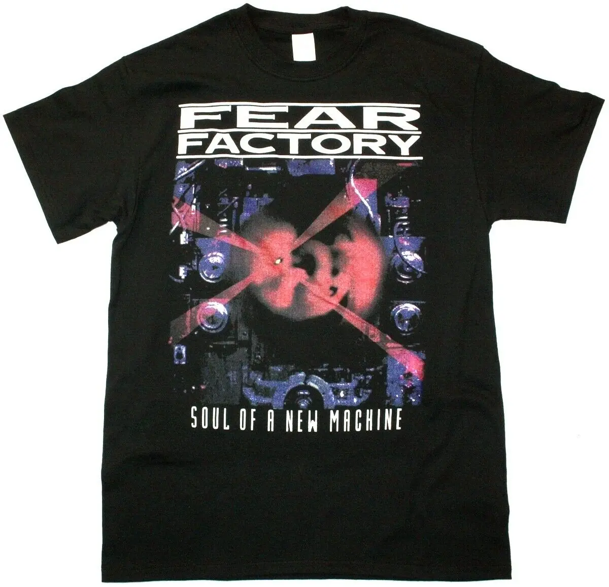 

FEAR FACTORY SOUL OF A NEW MACHINE BLACK T SHIRT INDUSTRIAL METAL DEATH METAL