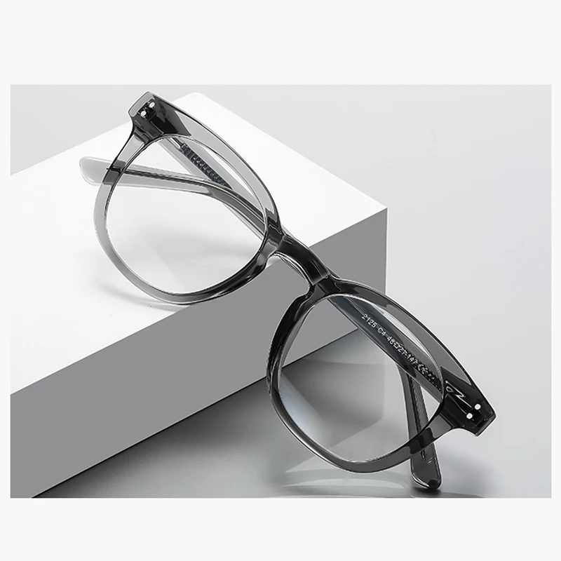 

Luxury Classic Blue Light Glasses Men Tr90 Korean Retro Clear Lens Square Glasses Women Frame Grey Transparent Acetate Male