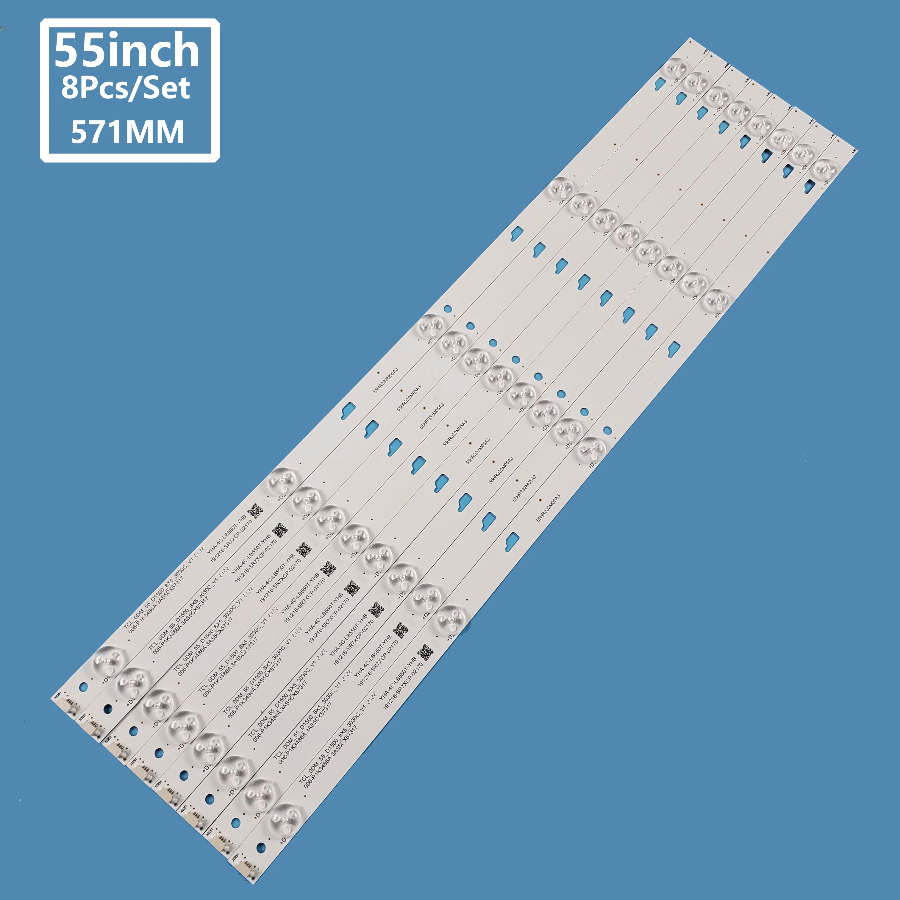 Светодиодная лента для подсветки смарт-телевизора TOSHIBA 55U36EBC 55U36CMC 55L510U18 LVF550CSDX, 8 шт./комплект