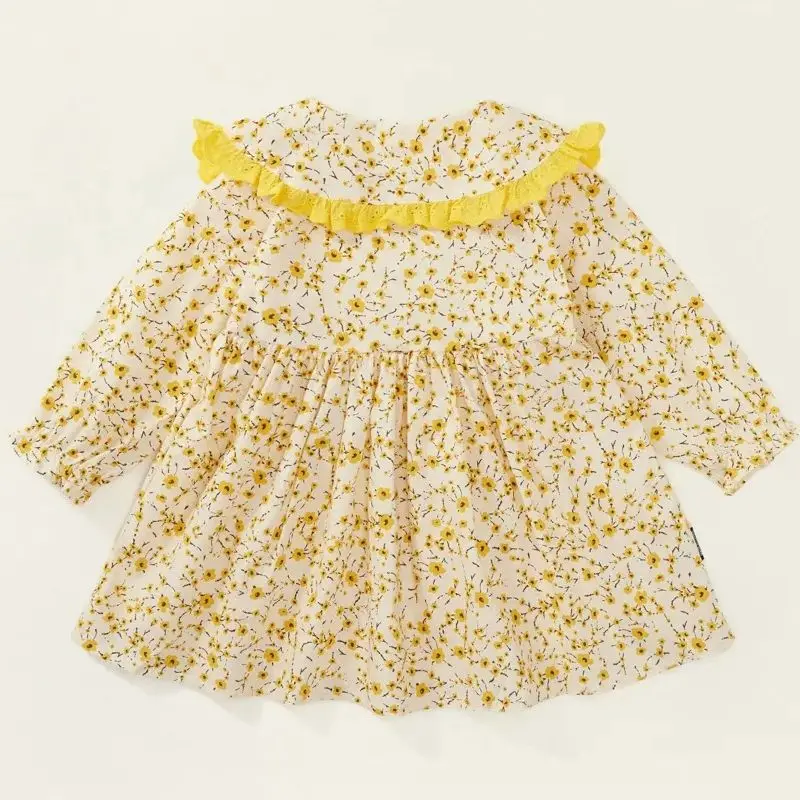 Повседневное платье для маленьких девочек 2024 Детская осенняя одежда Модное