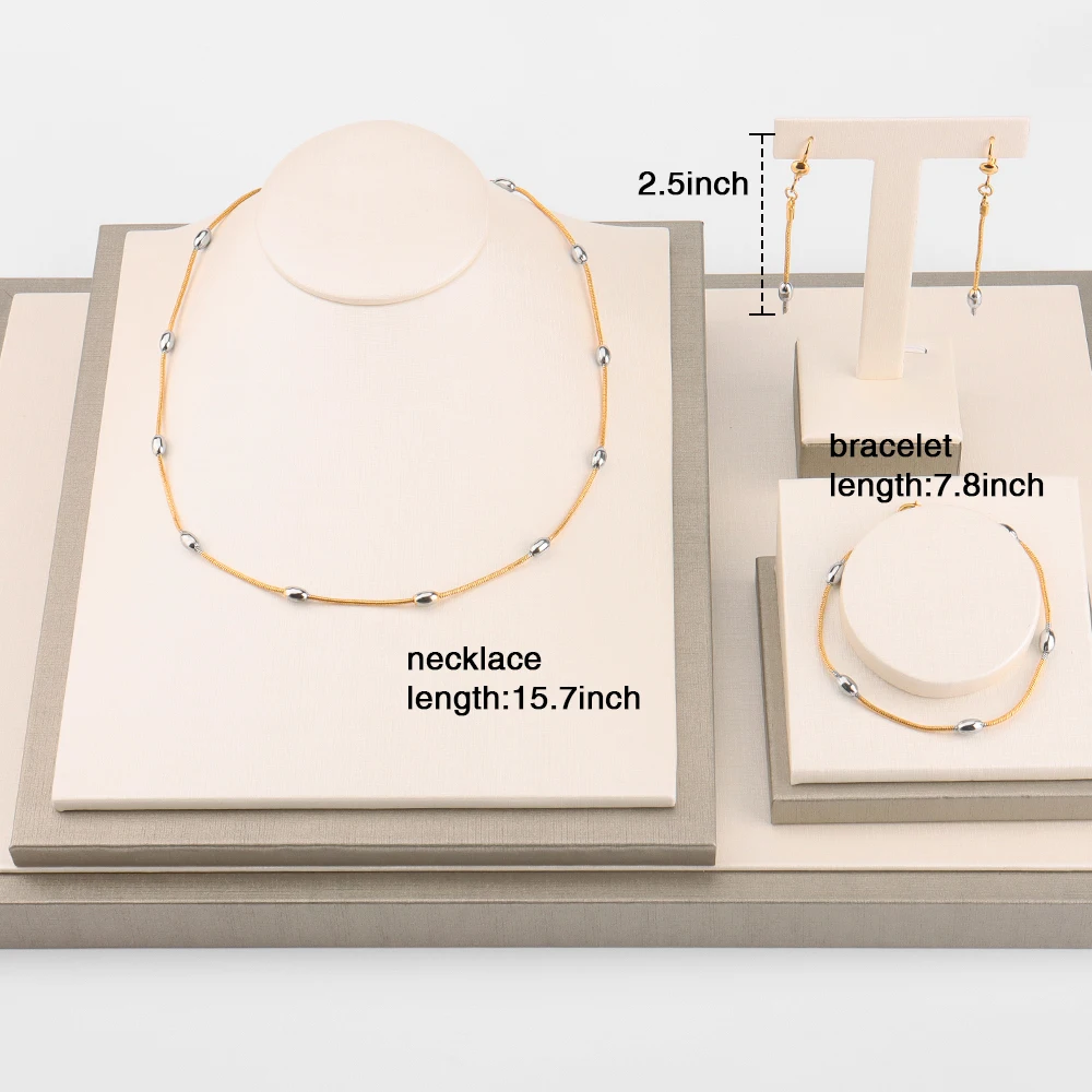 

African Dubai Jewelry Sets for Women Earrings Gold Color Necklace Banquet Jewelry Bracelet Engagement Present Wedding Party Gift