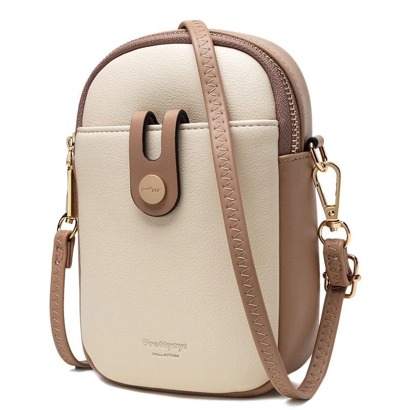 

Panelled Small Crossbody Bags For Women Soft Pu Leather Mini Shoulder Messenger Phone Bag Female Brand Designer Ladies Purse