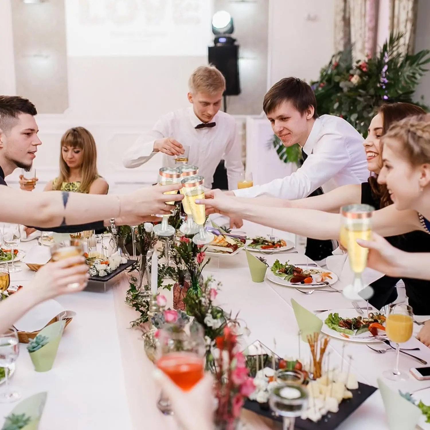 Пластиковые Флейты Для Шампанского Одноразовые Или Многоразовые Стаканы Тостов