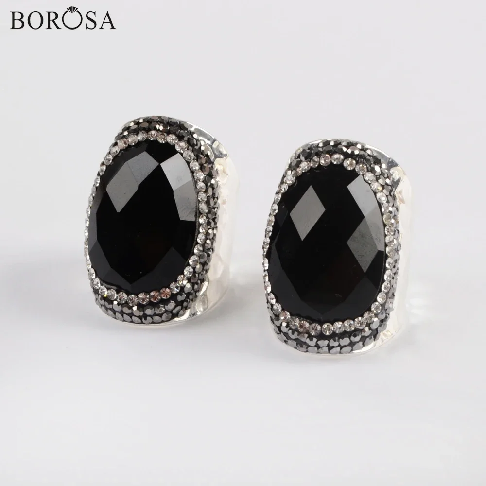 Кольцо с драгоценными камнями BOROSA 5 шт. модное посеребренное кольцо выложенным