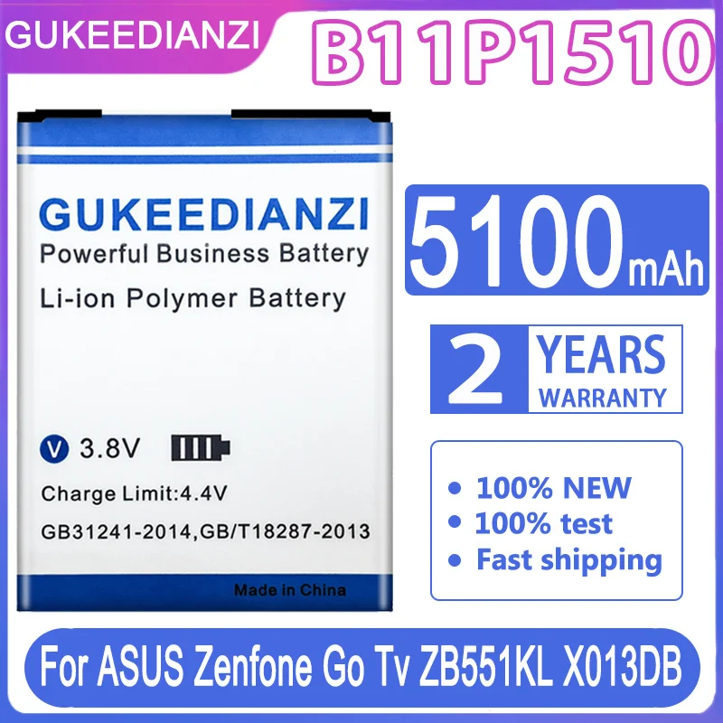 

Аккумулятор GUKEEDIANZI для ASUS ZB551KL, батарея для телефона ASUS ZenFone Go TV ZB551KL X013DB 5100mAh B11P1510, батарея + трек NO