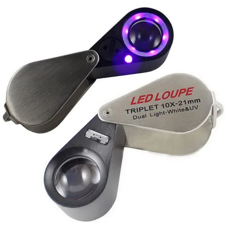 Портативная складная HD ювелирная лупа карманная оптическая стеклянная с