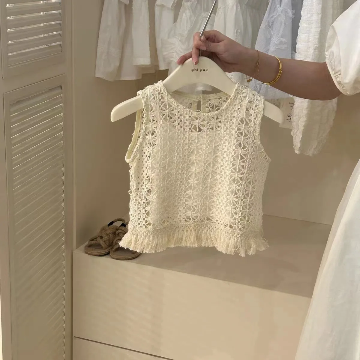 dziewczynka ubrania garnitur dziewczęcy letni zestaw koreański żeński skarb letnia pusta kamizelka Halter Top dżinsy modny dwuczęściowy