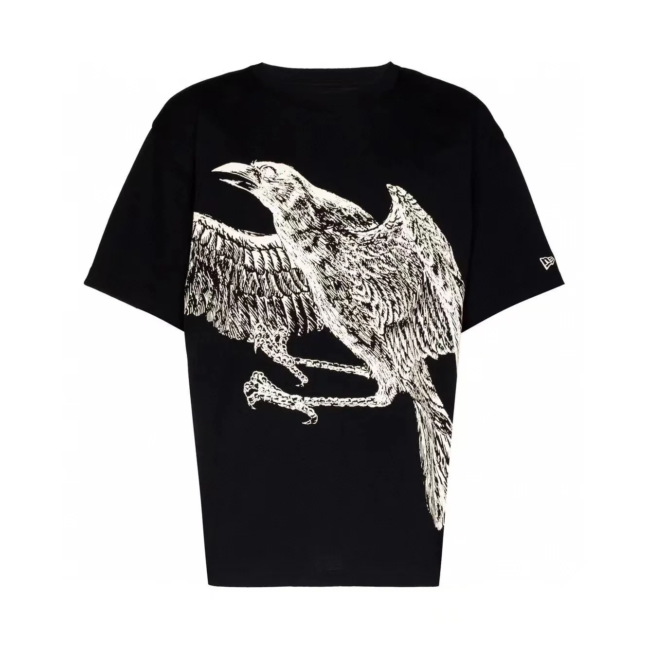 

Черная хлопковая Футболка NIGO с коротким рукавом с орлом # nigo61174