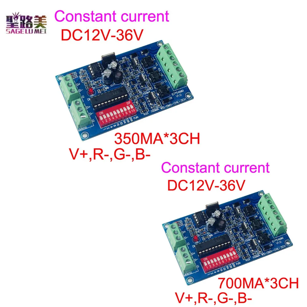 

WS-DMX-CHL-3CH(HV)350/700MA DMX512 decoder Constant Current DC12V-36V 3CH RGB led controller dimmer For led floodlight led lamp