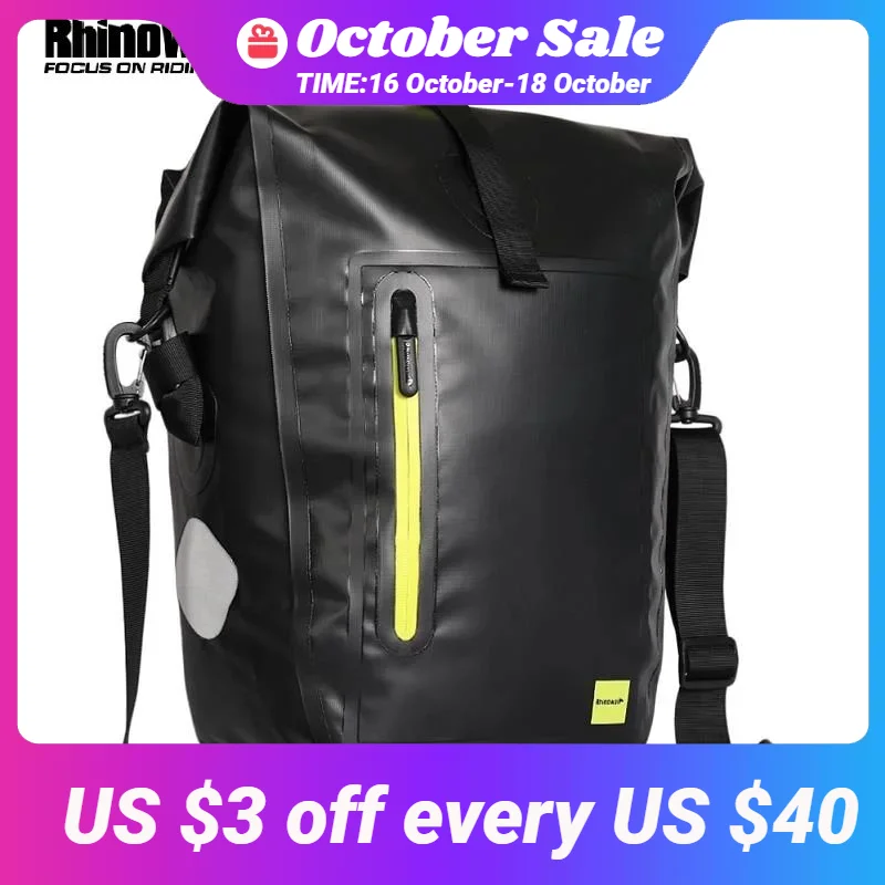 

Rhinowalk Waterproof Bike Bag MTB Cycling Pannier Backpack 25L Large Capacity Cycling Bag for Long Travel Bicycle Accessories