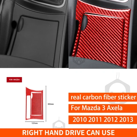 Для Mazda 3 Axela 2010 2011 2012 2013 Mazdaspeed 3 центральный стакан Holde панель комплект настоящая углеродная волоконная Наклейка Автомобильные аксессуары для интерьера