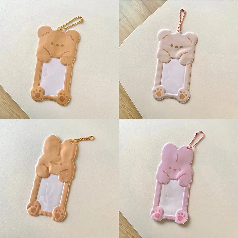 

Ins Cartoon Bear Cat Rabbit Photocard Holder Kpop Idol Photo Sleeves Protective Case Display Bus Card Holder Display Stationery
