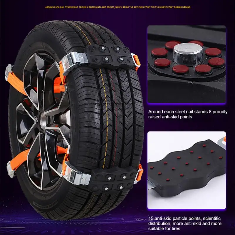 

Car Wheel Chains Auto Snow Chain Tires Car Wheel Snow And Ice Chains Tyre Tire Chain TPU Anti-slip Snow Chains For Car