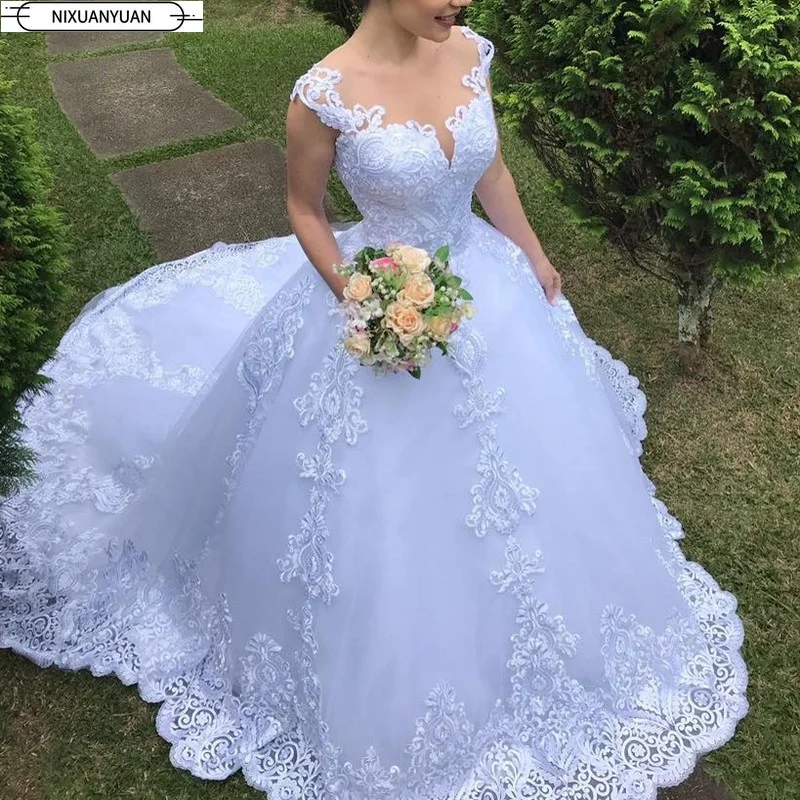 

2022 Ball Gown Novelty Wedding Dresses for Women Plus Size White Vestidos De Noivas Lace Applique Robe De Mariee