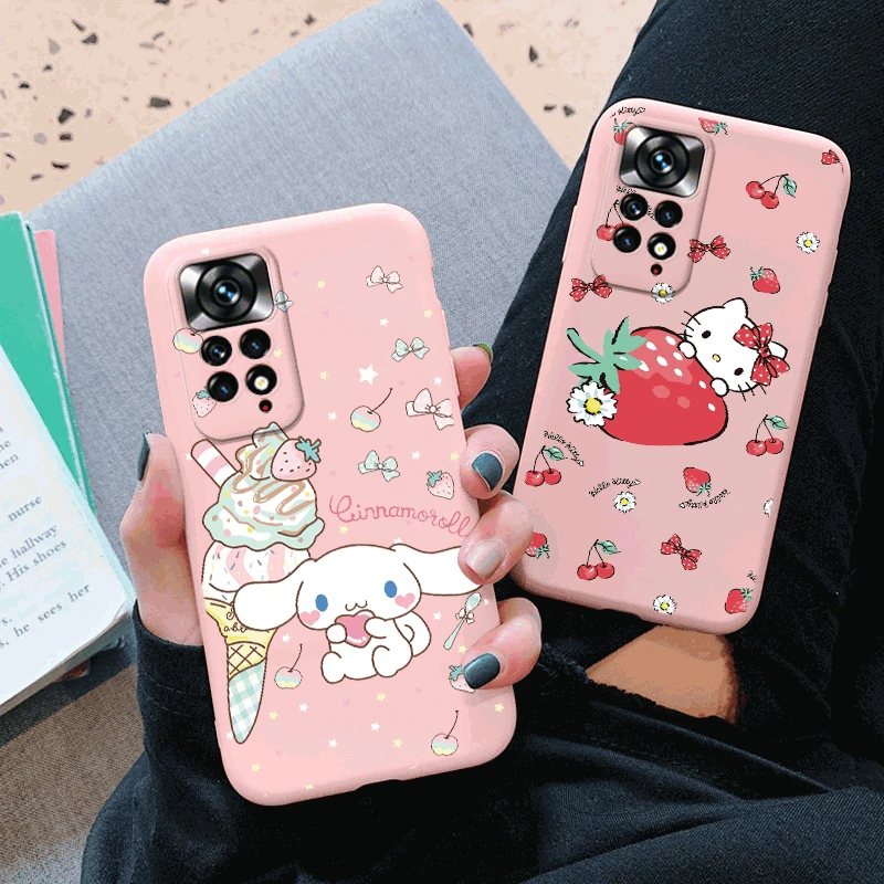 Cute Cartoon Sanrio kuromi Phone Case for Xiaomi Redmi Note 11 Pro 5G Back Cover Girl for redmi note 11 pro Anti-drop TPU Cases images - 6