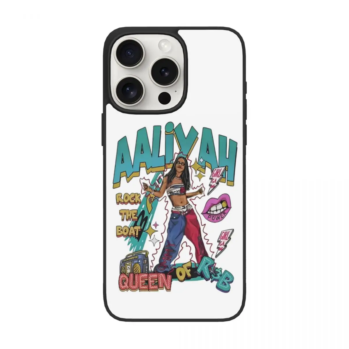 Фото Чехол для телефона Humor Aaliyah Muisc для iPhone 15 Pro Max, мягкий чехол из ТПУ №1