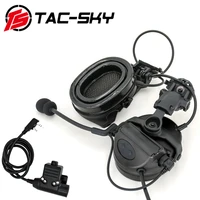 tac sky outdoor hunting noise reduction pickup hearing protection comtac ii helmet arc track bracket version tactical headset