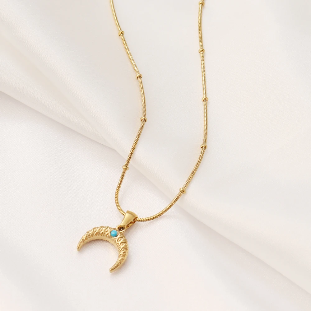 Цепочка с подвеской в виде полумесяца из нержавеющей стали 316L