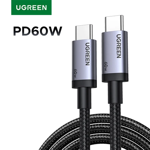UGREEN PD60W Кабель USB-C — USB-C Высокоскоростной кабель для синхронизации данных и зарядки Прочный кабель для быстрой зарядки для устройств USB-C
