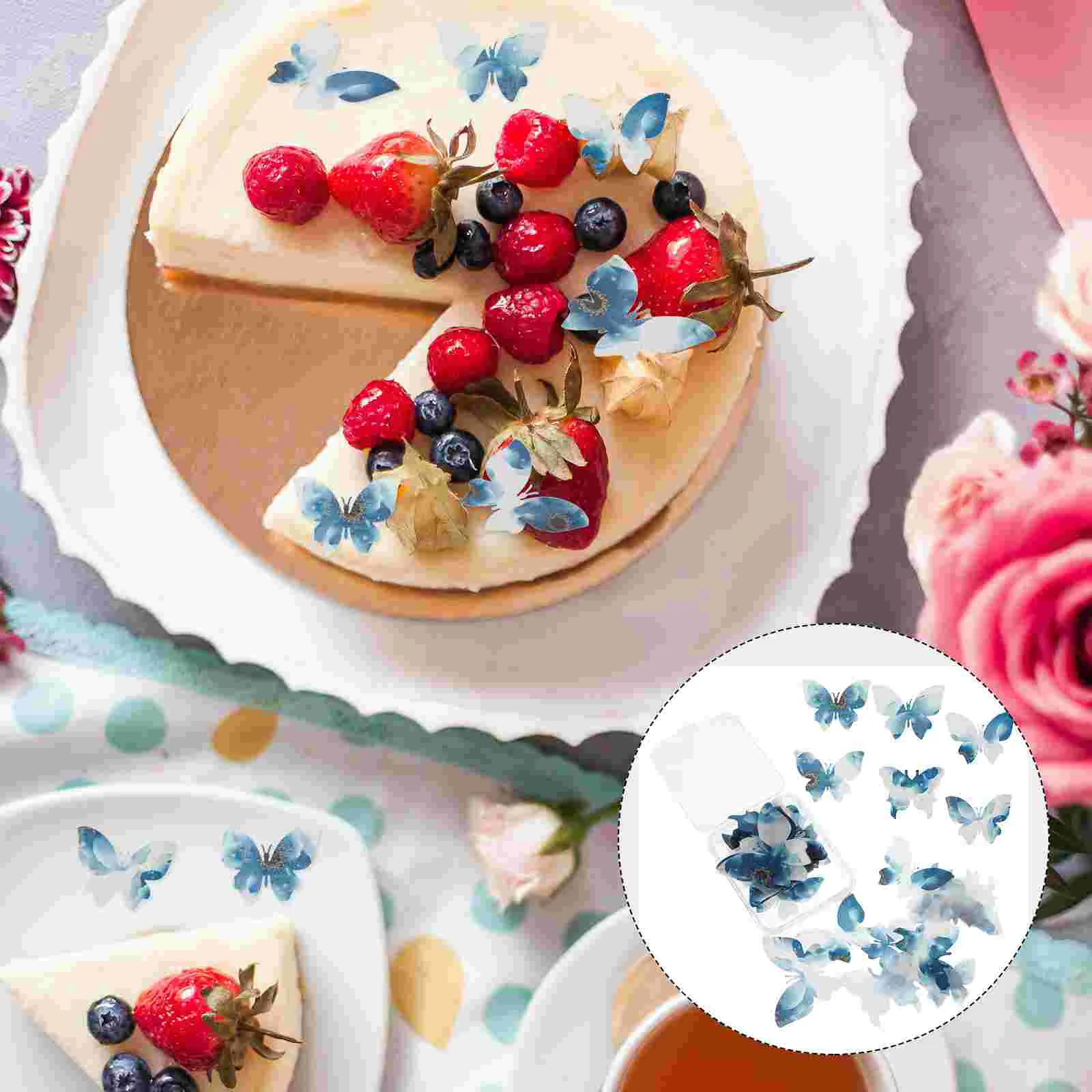 

Edible Butterflies Cake Paperfor Decorations Wafer Cupcake Rice Toppers Decorating Cupcakes Ornaments Topper Insert Party Decor