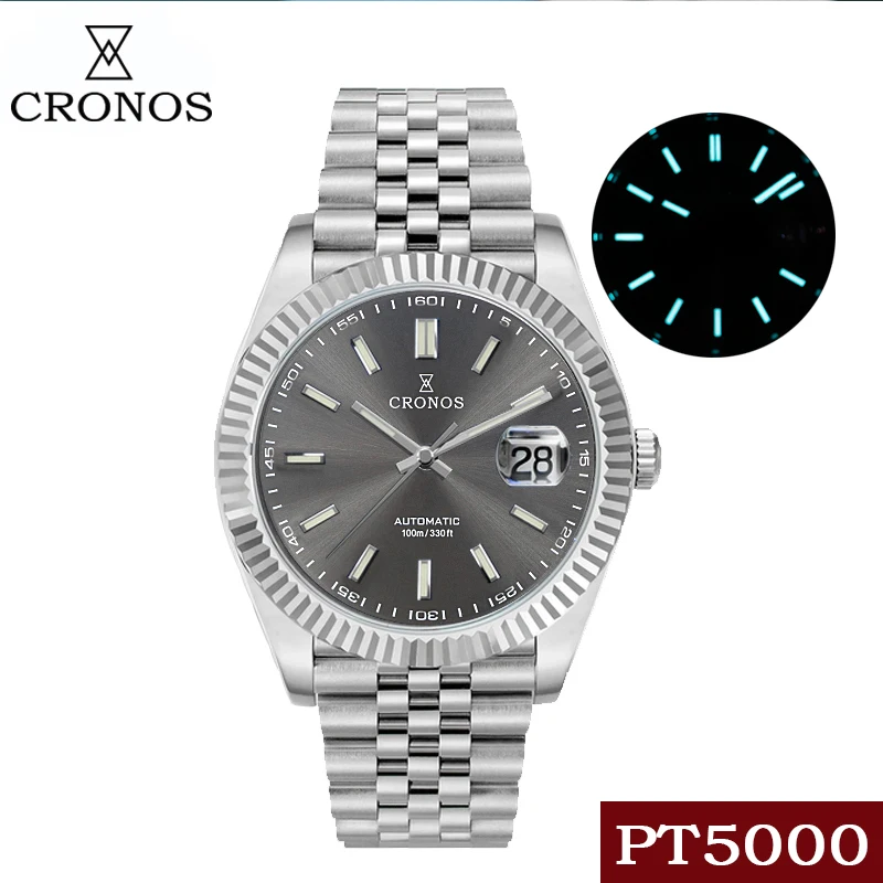 

Cronos PT5000 Automatic Mechanical Diving Watch Men's Luminous Calendar Sapphire Steel Sports Male Watches Business Reloj Hombre