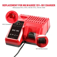 turpow m12 18c 12v and 18v lithium ion battery charger for milwaukee m12 m18 48 59 1812 48 11 2420 48 11 2440 48 11 1820