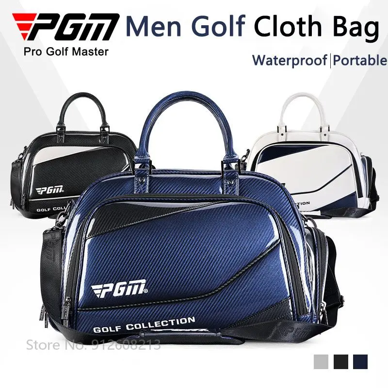 PGM Golf Clothing Bags for Men Waterproof Male Golf Shoe Bag Lightweight Portable Travelling Handbag PU Large Capacity Package