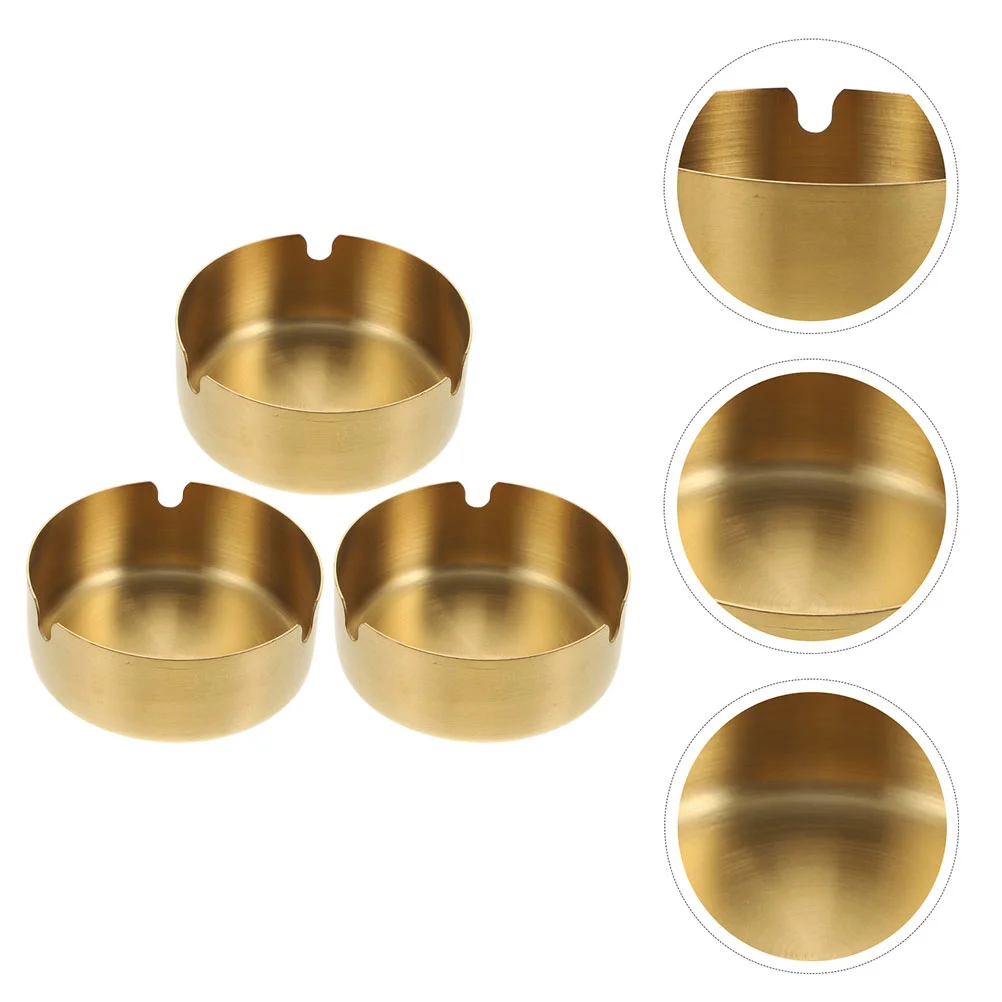 

Ashtray Stainless Steel Container Rounded Desktop Receptacle Outdoor