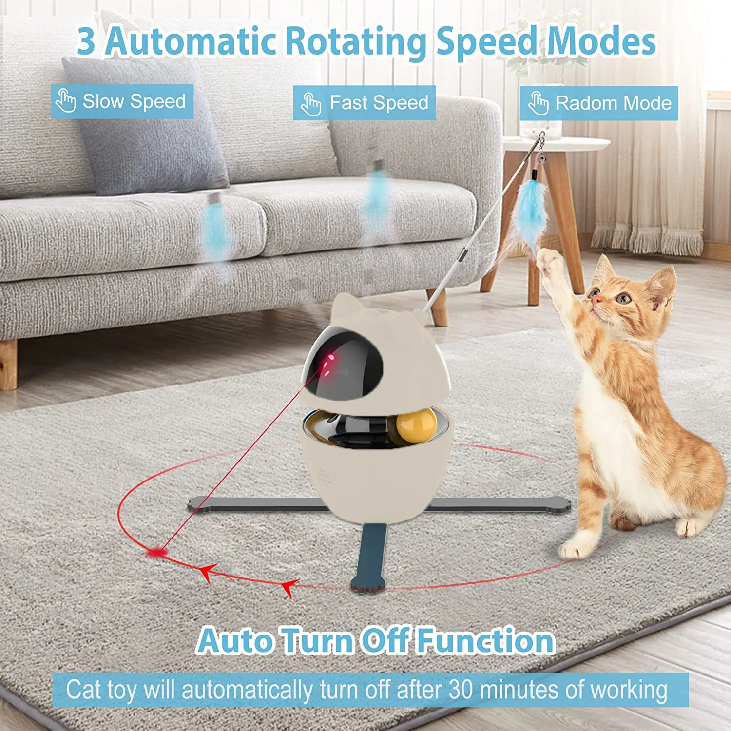 Цена Интерактивные игрушки для кошек ATUBAN, 4-в-1, игрушка с перьями для кошек, лазерные игрушки и игрушки с кошачьими мячиками, интерактивные игрушк... Pаспродажа Интерактивные игрушки для кошек ATUBAN, 4-в-1, игрушка с перьями для кошек, лазерные игрушки и игрушки с кошачьими мячиками, интерактивные игрушк...