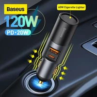 120w car charger auto cigarette lighter for 12 24v car socket splitter for iphone mobile phone charger adapter