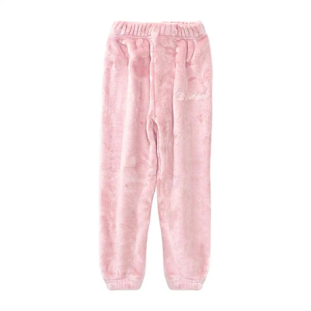 

Children Boy Girl Pajama Warm Pants Personality Cotton Warm Embroidery Loose Version Letters Casual Flannel Clothes