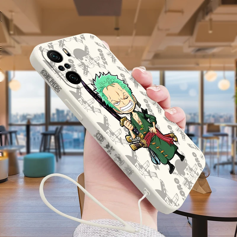 

Anime O-Ones Pieces Zoros Phone Case For Xiaomi Redmi Note 12 12Pro 11 11S 11T 10S 10 9S 9T Pro Plus 5G Liquid Left Rope