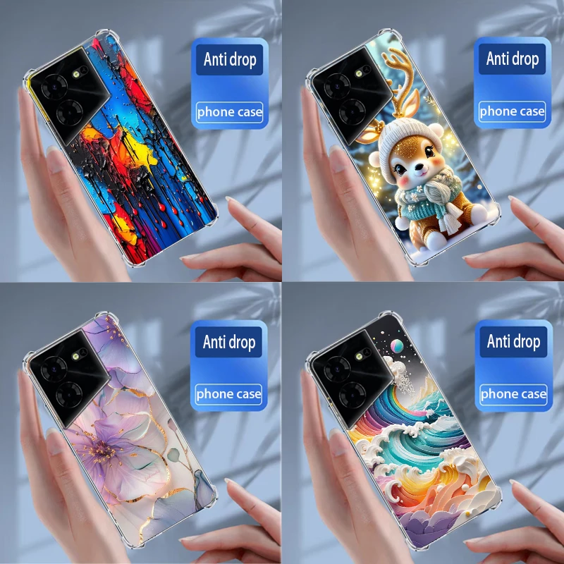 For Cases Tecno Pova 5 Pro Cover Soft Silicone transparent TPU Phone Case Coque Capa Bumper