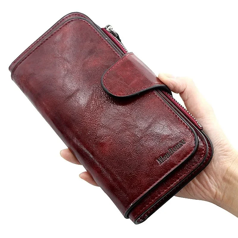 

Женский бумажник из кожи, складные винтажные кошельки тройного сложения, Женский кошелек с монетницей