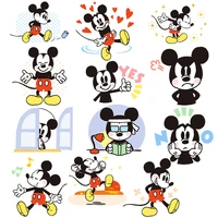 mickey mouse iron on patches for clothing diy heat transfer sticker for child sewing clothes boys girls t shirt cartoon applique