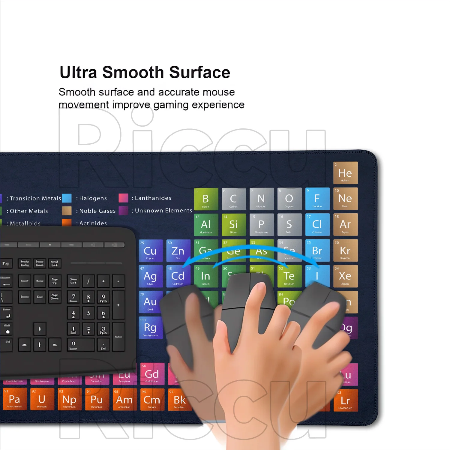 Игровой коврик для мыши 900x400 большой с периодической таблицей Chemical Elem xxl
