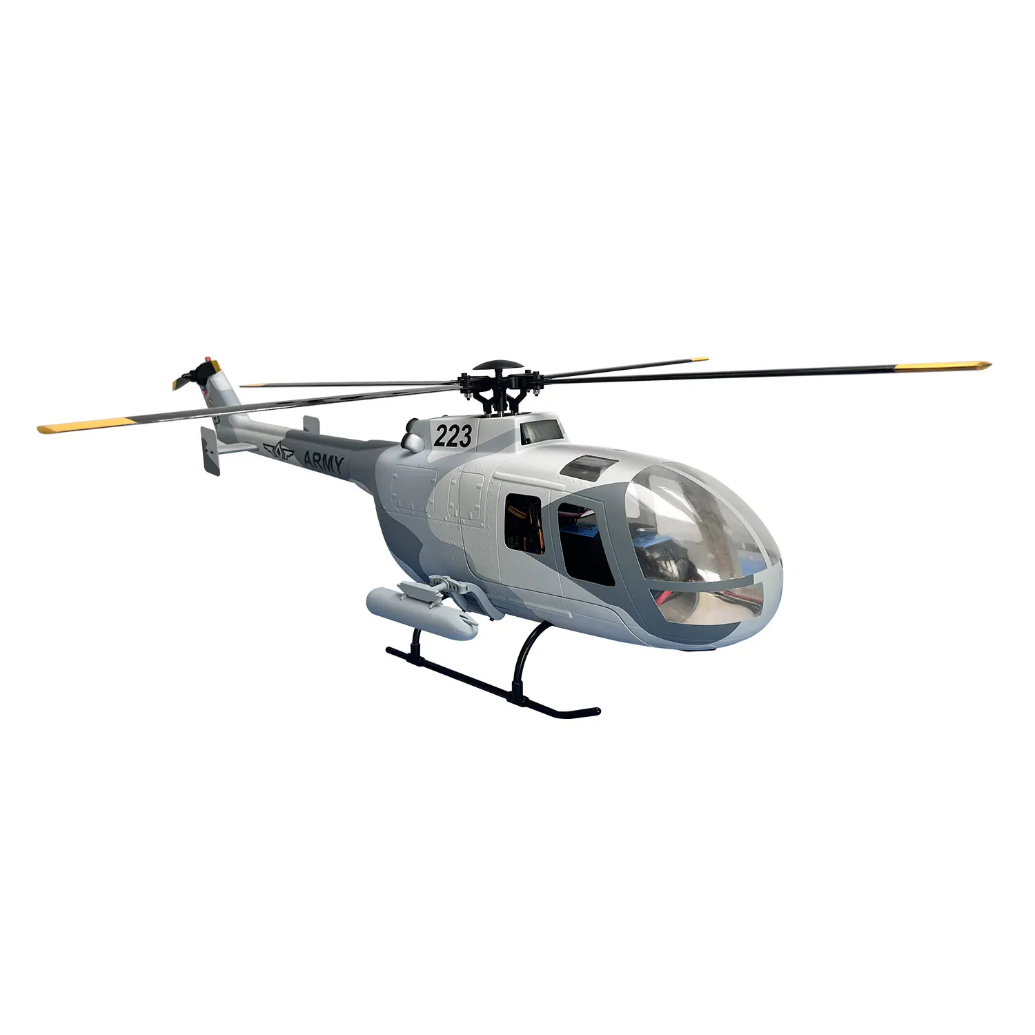 Фото Радиоуправляемый вертолет ROBAN RTF 450 размера BO-105 ARMY с камуфляжной расцветкой, 4 лопасти, модель X2 с GPS. №2