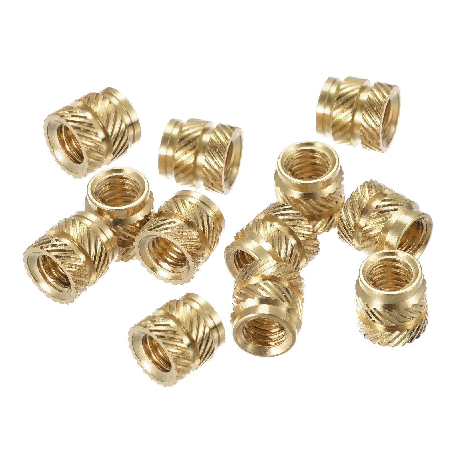 

Uxcell Knurled Insert Nut M4 x 6mm L x 6mm OD Female Thread Brass Embedding Nut 30 Pcs