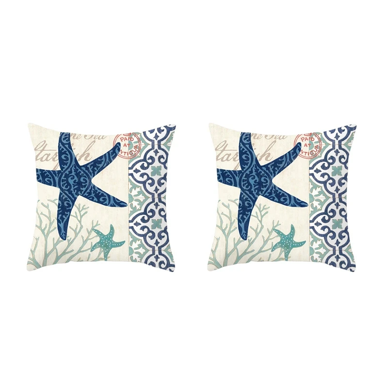 

Mediterranean Ocean Digital Print Peach Skin Pillow Cushion Cover Home Goods 6