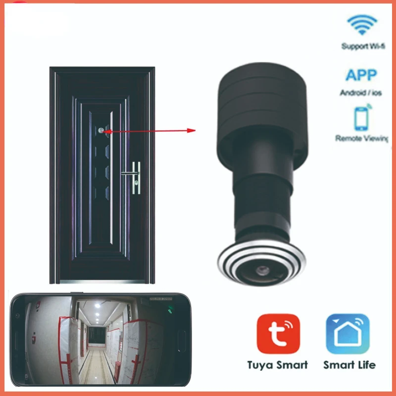 

HD 1080P ip cam WiFi Mini Camera 180 Degree Network Cat Rye Door Eye Camcorder Home Security Monitoring Small Video Recorder