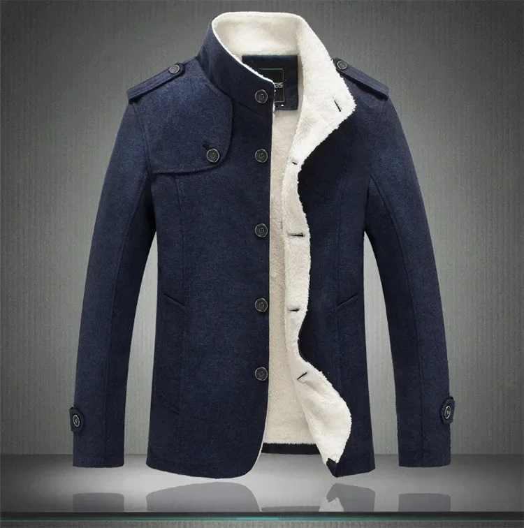 

Мужское повседневное шерстяное пальто, коричневое уличное теплое пальто из смешанной шерсти, весна-зима 2023