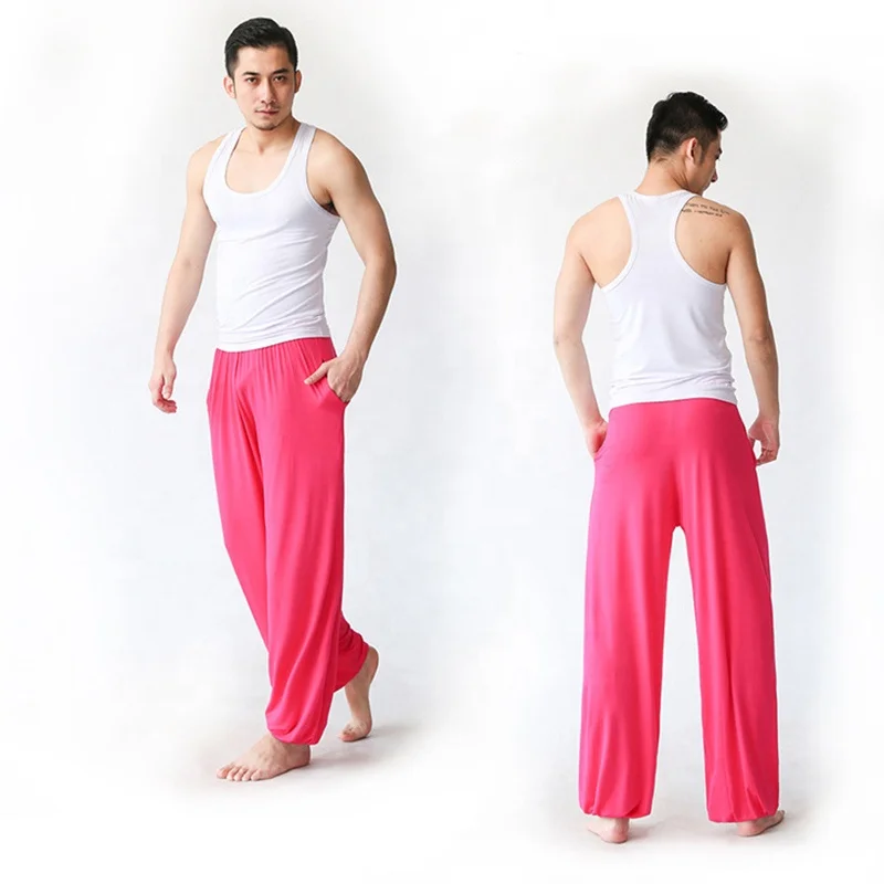 Men's Casual Long Loose Pants Sleepwear Comfy Lightweight Brethable Modal Trousers Homewear Pilates Yoga Pilates Pants Men images - 6